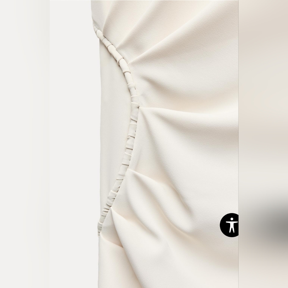 Zara Elegant Structured Dress In Cream - Picture 15 of 15